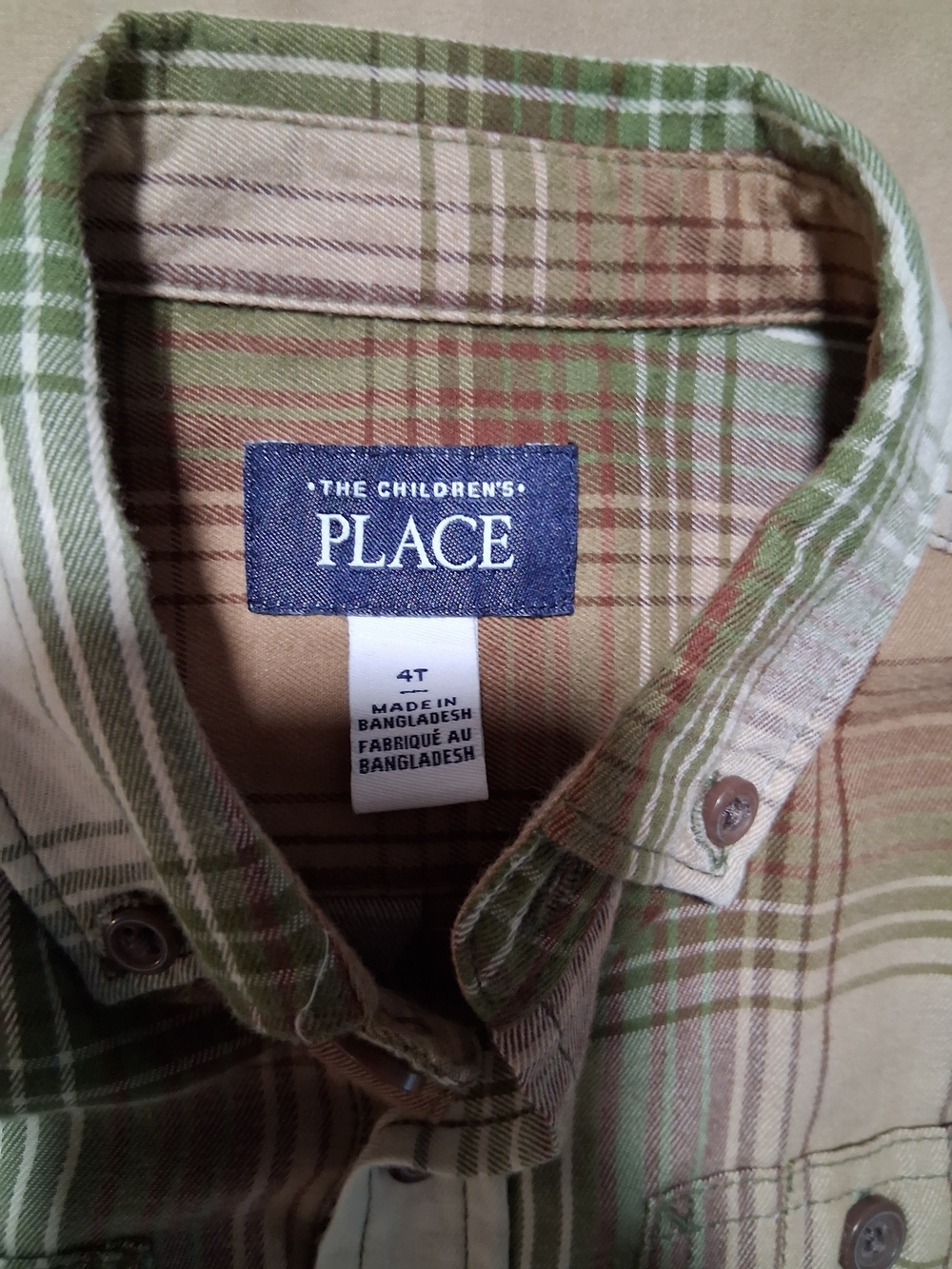 The Children's Place Chaps Lands End Boy Plaid Button-Up Shirt 4T - Picture 5 of 7